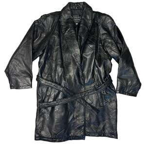 Maxam Black Leather Patchwork Coat Italian Mosaic Design Lamb Skin Size XXL